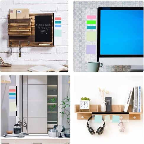 Monitor Memo Board, Office Desk Accessories 2 Pack, Monitor Message Board, Computer Memo Board, Monitor Note Holder, Message Memo Panel Monitor Side Panel with Phone Holder Suitable for Office Home in Saudi Arabia