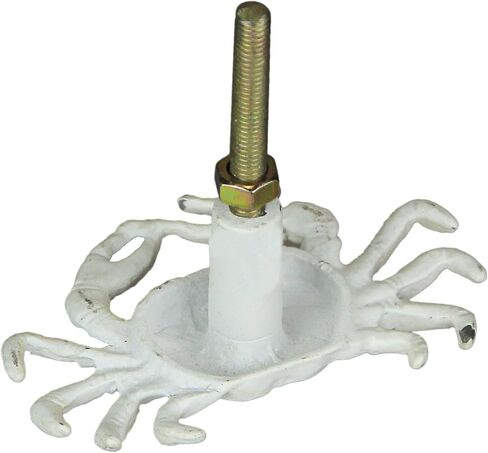 Set of 6 Distressed Finish Coastal White Cast Iron Crab Drawer Pulls in Saudi Arabia