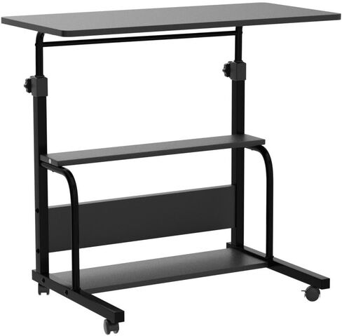 Portable Desk Small Desks for Small Spaces Laptop Table Rustic Rolling Adjustable Desk on Wheels Mobile Couch Desk for Bedroom Home Office Computer Standing Desk Student Desk with Storage 32x16 Inch in Saudi Arabia
