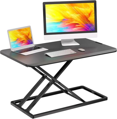 محول مكتب قائم مدمج من JYLH JOYSEEKER، ارتفاع 29.3 بوصة قابل للتعديل ومجمَّع مسبقًا مع مقبض حصري للكمبيوتر المحمول، تصميم منخفض للغاية in Kuwait