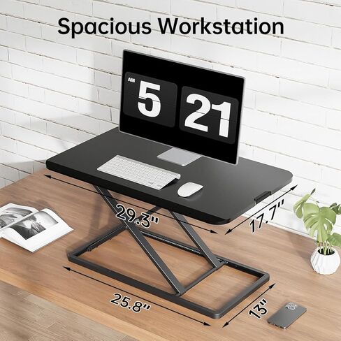 محول مكتب قائم مدمج من JYLH JOYSEEKER، ارتفاع 29.3 بوصة قابل للتعديل ومجمَّع مسبقًا مع مقبض حصري للكمبيوتر المحمول، تصميم منخفض للغاية in Kuwait