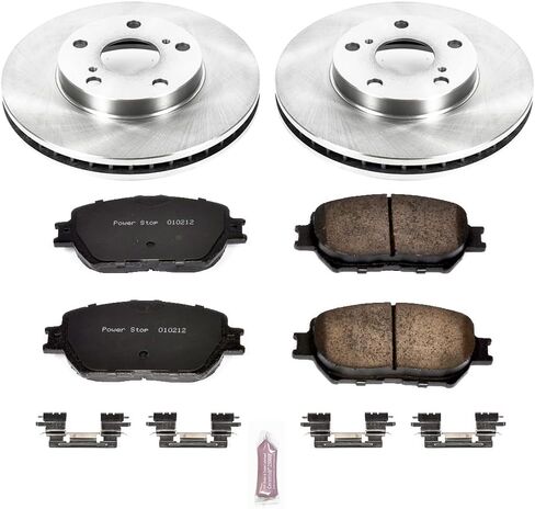 Power Stop KOE1064 Autospecialty Front Replacement Brake Kit-OE Brake Rotors & Ceramic Brake Pads For 2002 2003 2004 2005 2006 Toyota Camry [Application Specific] in Saudi Arabia