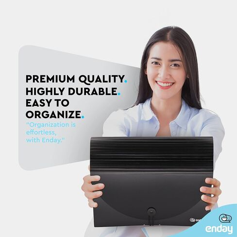 Accordion File Organizer 24 Pocket Expanding File & Cover Folder with Labels, Plastic Portable Desktop Letter A4 Paper Document Receipt Bill Storage, Filing Folder Organizer – by Enday in Saudi Arabia