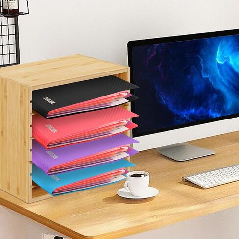 مجلد ملفات قابل للتوسيع بخمسة جيوب، منظم ملفات الأكورديون مع ملصقات، مجلدات بحجم حرف A4 للمستندات، مجلد ملفات محمول قابل للتوسيع للمكتب والمدرسة - أسود in Kuwait