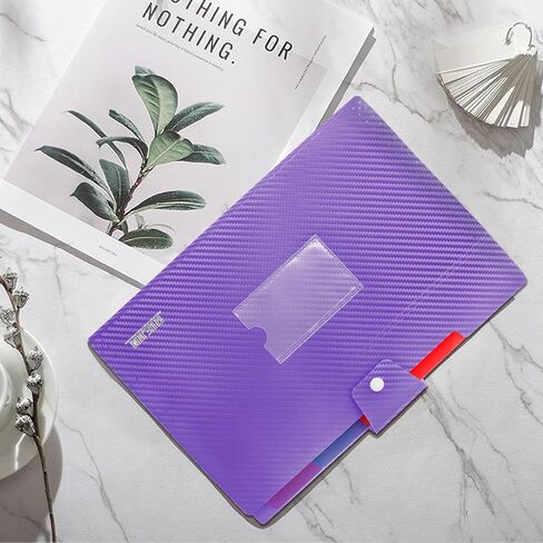 مجلد ملفات قابل للتوسيع بخمسة جيوب، منظم ملفات الأكورديون مع ملصقات، مجلدات بحجم حرف A4 للمستندات، مجلد ملفات محمول قابل للتوسيع للمكتب والمدرسة - أسود in Kuwait