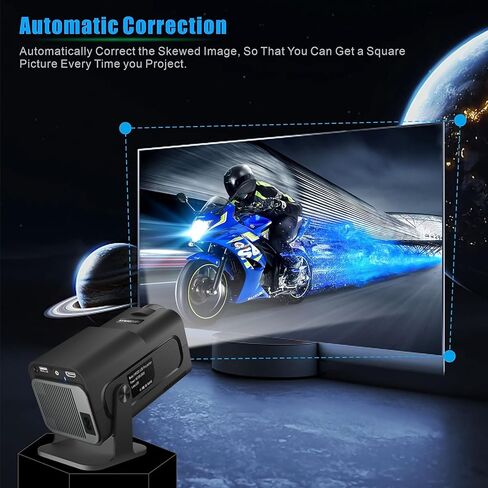 جهاز عرض صغير محمول HY320، جهاز عرض ذكي Natvie 1080P 4K يدعم 10000 لومن مع واي فاي 6، BT 5.0، تعديل الشاشة، دوران 180 درجة، نظام تشغيل Android 11.0 مدمج in Kuwait