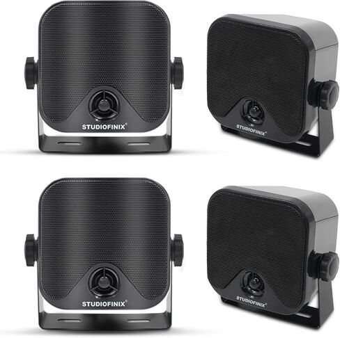 Marine Speakers 4 Inches 240 Watts Waterproof Outdoor Box Speakers Surface Mounted for Skid Steer Boat Golf Cart Motorcycle ATV UTV Truck (2 Pairs,Black) in Saudi Arabia