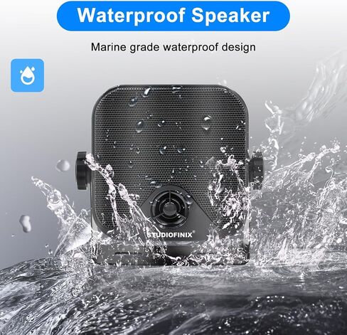 Marine Speakers 4 Inches 240 Watts Waterproof Outdoor Box Speakers Surface Mounted for Skid Steer Boat Golf Cart Motorcycle ATV UTV Truck (2 Pairs,Black) in Saudi Arabia