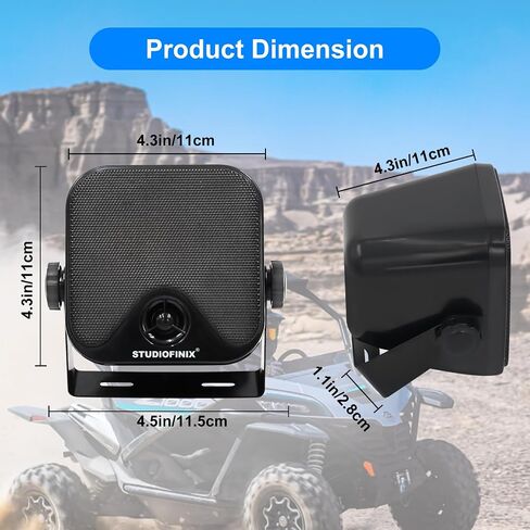 Marine Speakers 4 Inches 240 Watts Waterproof Outdoor Box Speakers Surface Mounted for Skid Steer Boat Golf Cart Motorcycle ATV UTV Truck (2 Pairs,Black) in Saudi Arabia