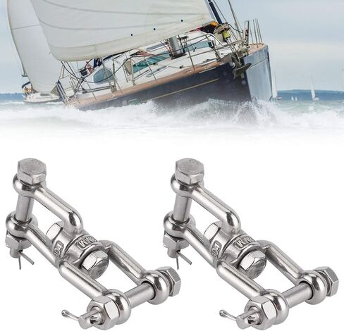 Fafeicy 2Pcs Stainless Steel Swivel Shackle, M8 Double Ended Swivel Eye Hook for Swivel Anchor Chain, Terminals in Saudi Arabia
