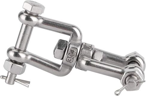 Fafeicy 2Pcs Stainless Steel Swivel Shackle, M8 Double Ended Swivel Eye Hook for Swivel Anchor Chain, Terminals in Saudi Arabia