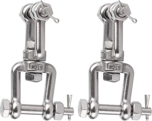 Fafeicy 2Pcs Stainless Steel Swivel Shackle, M8 Double Ended Swivel Eye Hook for Swivel Anchor Chain, Terminals in Saudi Arabia