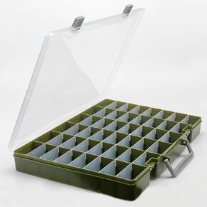 Large 48 Grids Transparent Plastic Organizer Box, Adjustable Compartment Craft Storage Container, Small Parts Organizer, Bead Organizers and Storage (Purple)