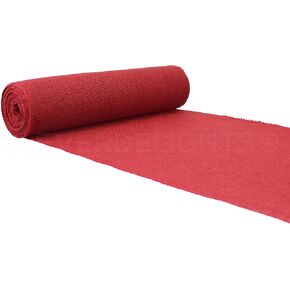 CleverDelights 14" Red Burlap Roll - Finished Edges - 10 Yards - Jute Burlap Fabric