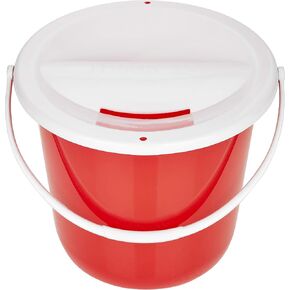 Plastic Street Charity Donation Can Coin Collection Bucket with 2 Security Stickers(Red, 4 Pack)