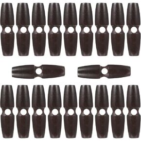 MAGICLULU 20pcs Wooden Coat Horn Buttons Big Hole Wood Toggle Buttons Wooden Vintage Coat Button for DIY Sewing Clothing Accessories (Coffee)