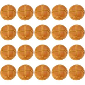 ECSiNG 20PCS 20mm Brown Football Buttons, Football Pattern Imitation Leather Plastic Blazer Button Vintage Shank Buttons for Blazer, Suits, Sport Coat, Uniform, Jacket