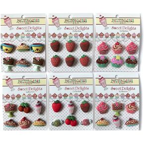 Buttons Galore and More Collection of Novelty 3D Embellishments Shank Buttons Based on Different Themes, Holidays, & Seasons for DIY Crafts, Scrapbooking, Sewing, Cardmaking & Other Projects – 36 Pcs