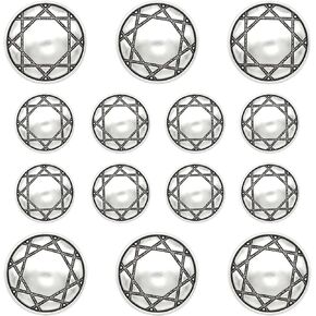 14 Pieces Silver Metal Blazer Button Set, 18mm 23mm Shank Buttons for Sewing Blazers Suits Coats