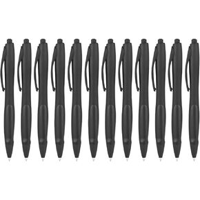 12 Pack Retractable Gel pens,Black ink,Medium Point 1.00mm,Quick-dry,No Bleed,Comfortable Soft grip, great pens for Office Writing, School, Meetings. (Black Barrel)