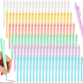 Yexiya 150 Pcs Retractable Gel Ink Pens Bulk Cute Pens Pastel Gel Ink Pens 0.5mm Fine Point Macaron Style Writing Pens Cute Black Gel Pens for Smooth Writing Journaling Taking Notes School Office Home