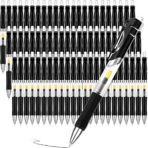 Geyoga 90 Pcs Gel Ink Pens Bulk Fine Point 0.5mm Metal Tip Retractable Gel Ballpoint Pens with Rubber Grip for Office Back to School(Black)