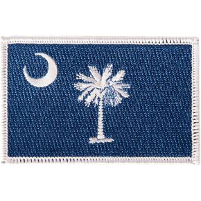 Desert Cactus South Carolina Flag Patch – 3.5" x 2.25" Embroidered Iron On/Sew On Applique for Blazers, Jackets, Backpacks, Bags, Hats & Tactical Gear – (Single Patch)