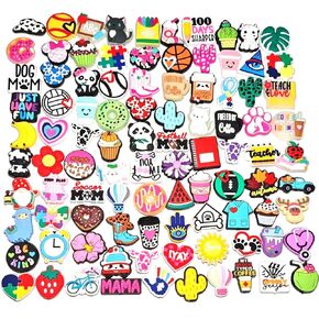 Focal Beads for Pens, 100pcs Silicone beads for Adults with Teacher Sports Food Animal Autism Fruit Theme, Mix Silicone Beads Kits for Adult Pen Keychain Jewelry Making Bracelet