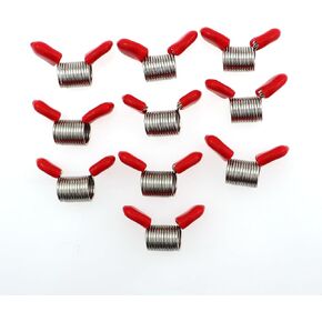 10PCS 31x12x10mm Large Carbon Steel Stopper Spring with Red Silicone Protective Finger Sleeve Bead Stopper Bead Clip for Jewellery Making