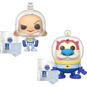 Space Madness: مجسمات Ren #1532 وStimpy #1533 Funko Pop من الفينيل مجمعة مع 2 حافظة حماية بلاستيكية من نوع السلمندر الأزرق Emporium in Kuwait