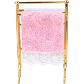 1: 12 Dollhouse Towel Rack Dollhouse Miniature Bath Towel Rack Mini Towels Dollhouse Bathroom Furniture Model Set Doll House Play House Accessories Decorations