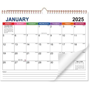 Large 2025 Wall Calendar, 14.8x11.7", 18 Monthly Wall Calendar from January 2025 - June 2026, Big Spiral Hanging Calendar 2025 with Thick Paper, Use As a Office & Family Calendar or Desk Calendar in Kuwait