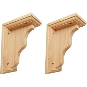 Ekena Millwork BKT02X05X07HARW-CASE-4 Hamilton Traditional Wood Brackets, 2 1/4"W x 5"D x 7"H (4-Pack), Rubberwood