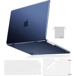 MOSISO Compatible with MacBook Pro 14 inch Case 2025-2021 M4 M3 M2 M1 A3112 A3185 A3401 A2918 A2992 A2779 A2442, Ultra-Thin Natural Original Hard Case&Keyboard Skin&Screen Film&Pouch, Midnight Blue