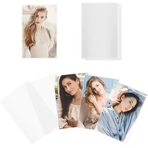 100Pcs Photocard Sleeves, 56 x 87 mm 200 Microns Kpop Transparent Protector, Trading Cards Clear Sleeves, Idol Photo Cards Shield Cover for Albums Photocards (Unsealable)