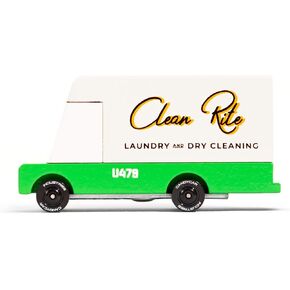 CANDYCAR® Wooden Diecast Collection - Laundry Van, Premium Handcrafted Beech Wood Toy Car