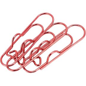 30Pcs Metal Pen Clips Stainless Steel Paper Clip Holder for Notebooks Papers Pen Paperclip Pen Holder Clip for Most Types of Pens Office Supplies Bookmark Receipts (Red)