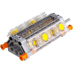 TEESE 55pcs Crankshaft-Engine-Accessories-Kit with Connecting-Rod-Cylinder- Head, Compatible with Technic-Parts, for MOC Technic-Project-Bulk-Blocks(Random Color)