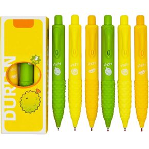 Maydahui 9 Pcs Mini Durian Short Pocket Pens Retractable Stubby Pens 4.61 inch/11.7 cm Parkinson Pens Arthritis Hands Gel Pen Short Fat Pen Black Ink for Notebook Shcool Office Stocking Stuffers