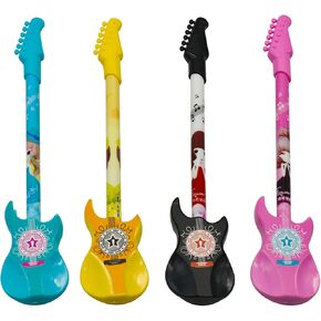 Maydahui 24 PCS Cartoon Guitar Shaped Rollerball Gel Pens Cute Kawaii Music Pen Novelty Pens Black Ink for School Party Office