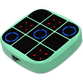 Tic Tac Toe Bolt Game, 4-in-1 Handheld Puzzle Game Console,Electronic Tic Tac Toe Game for Educational and Memory Growth, Portable Travel Games for Car Ride, Board Games for Kids and Adults(Cyan)
