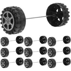 EXCEART Car Models Toy Car Wheels Rc Toy 1 Set Toy Wheels Axle Kit Replacement Plastic Wheels for Toys Trucks Wheel Roll DIY Car Accessories Car Toy Accessories Car Crafts Supplies 100mm