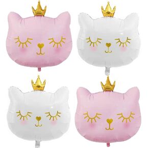 4 Pack Cat Balloons Cat Birthday Party Supplies Kitten Balloon Decor for Cat Theme Party Baby Shower Wedding Theme Birthday Party, 32inch