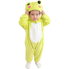 DarkCom Unisex Baby Frog Costume Animal Onesie Toddler Hooded Romper Halloween Kids' Christmas Pajamas