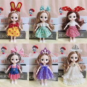 Thcbme 5 Pcs 6 Inch Princess Girl Mini Dolls, Small Princess Dolls, Little Girl Miniature Dolls for 3+ Year Old Girls