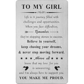 Inspirational Gifts for Daughter - Daughter Engraved Wallet Card - Daughter Gifts from Mom and Dad for Birthday Graduation Christmas