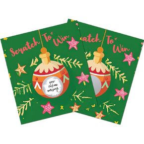 3.5x4 Inch Christmas Scratch Off Card, 50 Pcs Personalized Blank Scratch Off Cards, Christmas Party Scratch Cards, Christmas Party Games, Holiday Scratch Off Cards-GGK02