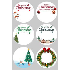 Christmas Sticker,2 inch150pcs 6 Designs Merry Christmas Stickers for Envelope Seals Holiday Stickers for Envelope,Cards, Boxes
