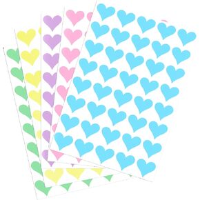 Royal Green 19MM (3/4 Inch) White Heart Shaped Stickers Valentine Stickers for Party Favors 200 Pack