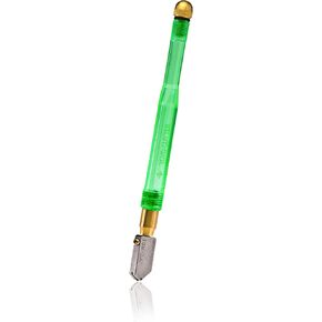 TOYO TC1S Comfort Grip Supercutter Glass Cutter | Made to Cut Glass 3/32" and ¼" Thick Supercutter | Lime Green - Straight Head | Contoured Acrylic Handle | Precision Honed | Made in Japan